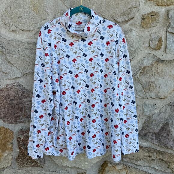 VINTAGE 90S Countryside classics back to school apple long sleeve turtleneck 2X - Picture 2 of 7